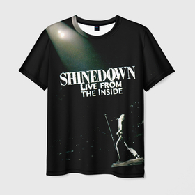 Мужская футболка 3D с принтом Live From the Inside   Shinedown в Кировске, 100% полиэфир | прямой крой, круглый вырез горловины, длина до линии бедер | brent smith | shinedown | брент смит | группа | музыка | рок | рок группа