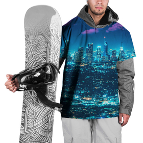 Накидка на куртку 3D с принтом Вечер в Лос Анжелесе в Тюмени, 100% полиэстер |  | Тематика изображения на принте: вечер | город | звезды | лос анжелес | мегаполис | небо | ночь