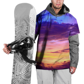 Накидка на куртку 3D с принтом Небо на закате , 100% полиэстер |  | cloud | восход | закат | небо | облака