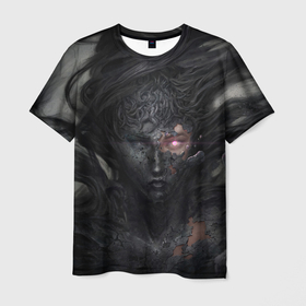 Мужская футболка 3D с принтом Окаменелая девушка в Новосибирске, 100% полиэфир | прямой крой, круглый вырез горловины, длина до линии бедер | Тематика изображения на принте: девушка | женщина | камень | окаменелая | супер сила | человек