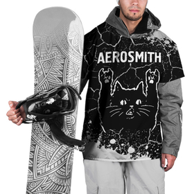 Накидка на куртку 3D с принтом Группа Aerosmith и Рок Кот в Тюмени, 100% полиэстер |  | aerosmith | band | metal | paint | rock | брызги | группа | кот | краска | рок | рок кот