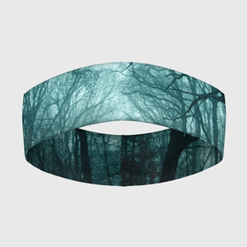 Повязка на голову 3D с принтом Парень в лесу в Петрозаводске,  |  | в лесу | деревья | дорога | лем | мрак | мужчина | парень | тропинка | туман