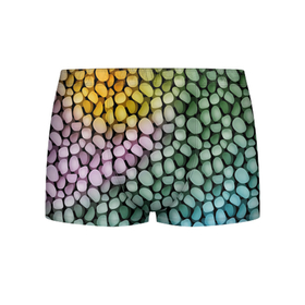 Мужские трусы 3D с принтом Морские розовые голубые желтые камешки в Белгороде, 50% хлопок, 50% полиэстер | классическая посадка, на поясе мягкая тканевая резинка | Тематика изображения на принте: sea pebbles | камешки | морские камешки | мятный | розовый