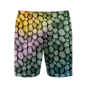 Мужские шорты спортивные с принтом Морские розовые голубые желтые камешки в Курске,  |  | sea pebbles | камешки | морские камешки | мятный | розовый