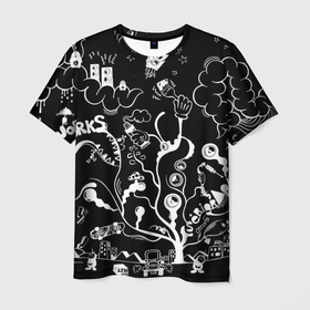 Мужская футболка 3D с принтом Музыкальное древо в Тюмени, 100% полиэфир | прямой крой, круглый вырез горловины, длина до линии бедер | грибы | дерево | динамики | звезды | колонки | мел | музыка | нло | патерны | поп | разные | разные рисунки | рисунки | рок | текстуры | уфо | черно белое