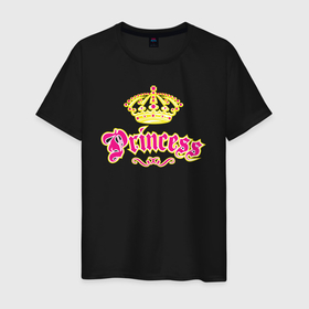 Мужская футболка хлопок с принтом Моя Принцесса (The Princcess) в Петрозаводске, 100% хлопок | прямой крой, круглый вырез горловины, длина до линии бедер, слегка спущенное плечо. | baby | birthday | child | children | crown | dream | girl | girls | little | love | magic | pink | princess | queen | text | woman | девочка | девушка | день рождения | женский | женщина | королева | корона | любовь | малыш | мечта | ребенок |