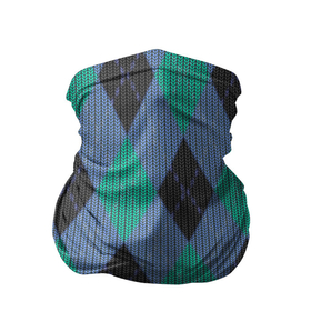 Бандана-труба 3D с принтом стильный принт с ромбами , 100% полиэстер, ткань с особыми свойствами — Activecool | плотность 150‒180 г/м2; хорошо тянется, но сохраняет форму | black | blue | english fabric | gray | knitted | knitted print | knitting | light blue | rhombus | rhombus print | white | английская ткань | белый | вязанный | вязанный принт | вязка | геометрия | принт с ромбами | ромб | серый | синий | черный