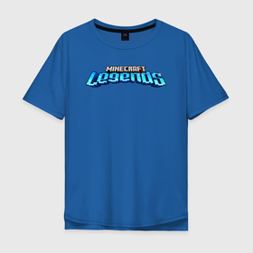 Мужская футболка хлопок Oversize с принтом Minecraft Legends  logo в Тюмени, 100% хлопок | свободный крой, круглый ворот, “спинка” длиннее передней части | games | legends | logo | minecraft | mojang | игры | легенды | лого | майнкрафт
