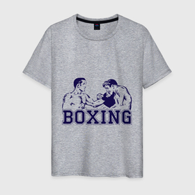 Мужская футболка хлопок с принтом Бокс (Boxing is cool) в Курске, 100% хлопок | прямой крой, круглый вырез горловины, длина до линии бедер, слегка спущенное плечо. | battle | box | boxer | boxing | champion | club | fight | fighter | fit | fitness | gym | kickboxing | lifestyle | man | mma | retro | ring | sport | strong | vintage | боец | боксер | боксерский клуб | винтаж | кикбоксинг | мма | мужчина | поединок | рет