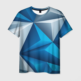 Мужская футболка 3D с принтом Авангардная пирамидальная композиция , 100% полиэфир | прямой крой, круглый вырез горловины, длина до линии бедер | abstraction | pattern | triangle | vanguard | volume | абстракция | авангард | объём | треугольник | узор