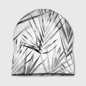 Шапка 3D с принтом Монохромные Листья Пальм , 100% полиэстер | универсальный размер, печать по всей поверхности изделия | jungles | palm | palm tree | summer | акварель | букет | деревья | джунгли | лето | листья | монохром | пальма | природа | растение | флора