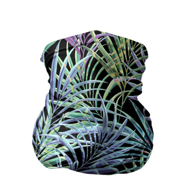 Бандана-труба 3D с принтом Разноцветные Листья Пальм В Ночных Джунглях , 100% полиэстер, ткань с особыми свойствами — Activecool | плотность 150‒180 г/м2; хорошо тянется, но сохраняет форму | Тематика изображения на принте: jungles | palm | palm tree | summer | акварель | букет | деревья | джунгли | лето | листья | ночь | пальма | природа | растение | флора