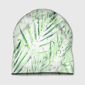 Шапка 3D с принтом Листья Пальмы Нарисованные Маслом , 100% полиэстер | универсальный размер, печать по всей поверхности изделия | jungles | palm | palm tree | summer | акварель | букет | деревья | джунгли | лето | листья | нарисованные | пальма | пасло | природа | растение | флора