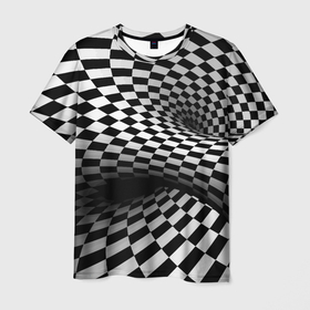 Мужская футболка 3D с принтом Геометрическая объёмная композиция   Авангард в Екатеринбурге, 100% полиэфир | прямой крой, круглый вырез горловины, длина до линии бедер | 3d | abstraction | composition | geometry | абстракция | геометрия | композиция