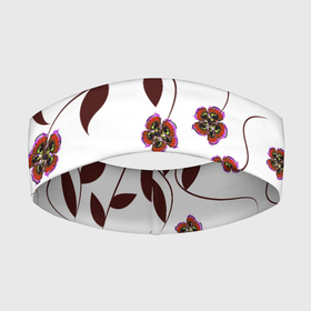 Повязка на голову 3D с принтом Розовые цветы вишни на светлом фоне в Екатеринбурге,  |  | flower | sakura | вишня | сакура | цветы