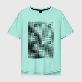 Мужская футболка хлопок Oversize с принтом Афродита   Иллюзия   Aphrodite   Illusion , 100% хлопок | свободный крой, круглый ворот, “спинка” длиннее передней части | aphrodite | face | illusion | raster | афродита | иллюзия | лицо | растр