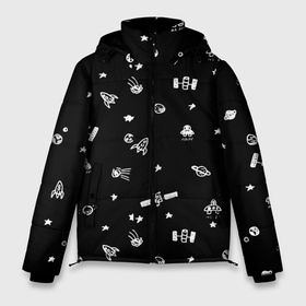 Мужская зимняя куртка 3D с принтом космос   патерн в Петрозаводске, верх — 100% полиэстер; подкладка — 100% полиэстер; утеплитель — 100% полиэстер | длина ниже бедра, свободный силуэт Оверсайз. Есть воротник-стойка, отстегивающийся капюшон и ветрозащитная планка. 

Боковые карманы с листочкой на кнопках и внутренний карман на молнии. | Тематика изображения на принте: handeyework | space | галактика | горох | космос | патерны | планета | планеты | рисунки | с рисунками | спутники | текстуры | черно белый | черный