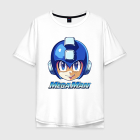 Мужская футболка хлопок Oversize с принтом Mega Man   Rockman в Петрозаводске, 100% хлопок | свободный крой, круглый ворот, “спинка” длиннее передней части | dendy | gameboy | mega man | nes | nintendo | robot | rockman | sega | мега мужик | мегамен | мегамэн | робот | рокмен | рокмэн