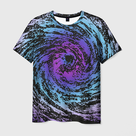 Мужская футболка 3D с принтом Галактика Неон в Тюмени, 100% полиэфир | прямой крой, круглый вырез горловины, длина до линии бедер | Тематика изображения на принте: neon | space | tie dye | галактика | космос | неон | тай дай