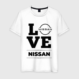 Мужская футболка хлопок с принтом Nissan Love Classic в Екатеринбурге, 100% хлопок | прямой крой, круглый вырез горловины, длина до линии бедер, слегка спущенное плечо. | auto | brand | logo | love | nissan | symbol | авто | бренд | лого | ниссан | символ