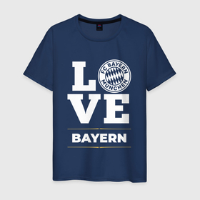 Мужская футболка хлопок с принтом Bayern Love Classic в Петрозаводске, 100% хлопок | прямой крой, круглый вырез горловины, длина до линии бедер, слегка спущенное плечо. | bayern | club | football | logo | love | munchen | баерн | клуб | лого | мюнхен | мяч | символ | спорт | футбол | футболист | футболисты | футбольный