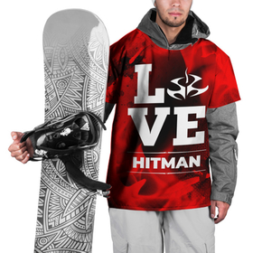 Накидка на куртку 3D с принтом Hitman Love Классика в Новосибирске, 100% полиэстер |  | hitman | logo | love | игра | игры | лого | логотип | огонь | пламя | символ | хитман