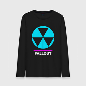 Мужской лонгслив хлопок с принтом Символ Fallout в неоновых цветах , 100% хлопок |  | fallout | logo | neon | игра | игры | лого | логотип | неон | символ | фаллаут