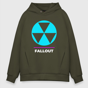 Мужское худи Oversize хлопок с принтом Символ Fallout в неоновых цветах в Санкт-Петербурге, френч-терри — 70% хлопок, 30% полиэстер. Мягкий теплый начес внутри —100% хлопок | боковые карманы, эластичные манжеты и нижняя кромка, капюшон на магнитной кнопке | fallout | logo | neon | игра | игры | лого | логотип | неон | символ | фаллаут