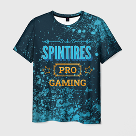 Мужская футболка 3D с принтом Игра Spintires: PRO Gaming , 100% полиэфир | прямой крой, круглый вырез горловины, длина до линии бедер | logo | pro | spintires | игра | игры | краска | краски | лого | логотип | символ | спинтаерс