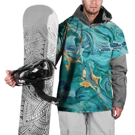 Накидка на куртку 3D с принтом Имитация малахита в Кировске, 100% полиэстер |  | abstraction | imitation | malachite | texture | абстракция | имитация | малахит | текстура