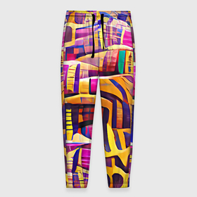 Мужские брюки 3D с принтом Африканские яркие мотивы в Тюмени, 100% полиэстер | манжеты по низу, эластичный пояс регулируется шнурком, по бокам два кармана без застежек, внутренняя часть кармана из мелкой сетки | abstraction | africa | art | bright | colors | ethnic | funny | multicoloured | pattern | positive | summer | абстракция | африка | краски | лето | мотивы | пестрый | позитивный | радостный | разноцветный | рисунок | узоры | этнический