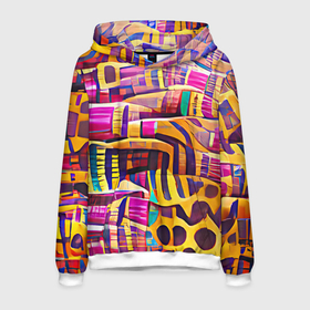 Мужская толстовка 3D с принтом Африканские яркие мотивы , 100% полиэстер | двухслойный капюшон со шнурком для регулировки, мягкие манжеты на рукавах и по низу толстовки, спереди карман-кенгуру с мягким внутренним слоем. | abstraction | africa | art | bright | colors | ethnic | funny | multicoloured | pattern | positive | summer | абстракция | африка | краски | лето | мотивы | пестрый | позитивный | радостный | разноцветный | рисунок | узоры | этнический