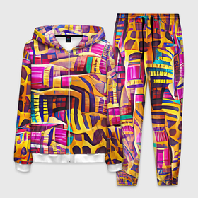 Мужской костюм 3D с принтом Африканские яркие мотивы , 100% полиэстер | Манжеты и пояс оформлены тканевой резинкой, двухслойный капюшон со шнурком для регулировки, карманы спереди | abstraction | africa | art | bright | colors | ethnic | funny | multicoloured | pattern | positive | summer | абстракция | африка | краски | лето | мотивы | пестрый | позитивный | радостный | разноцветный | рисунок | узоры | этнический