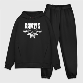 Мужской костюм хлопок OVERSIZE с принтом Danzig skull ,  |  | danzig | metal | misfits | punk | punkrock | ramones | rock | данзиг