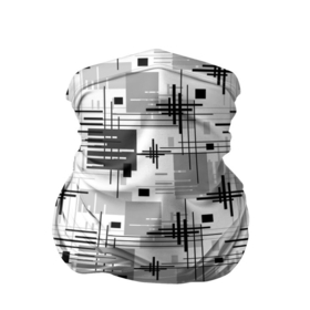Бандана-труба 3D с принтом Черно белый ретро геометрический узор в Санкт-Петербурге, 100% полиэстер, ткань с особыми свойствами — Activecool | плотность 150‒180 г/м2; хорошо тянется, но сохраняет форму | black and white | pattern | retro | ретро | черно белый