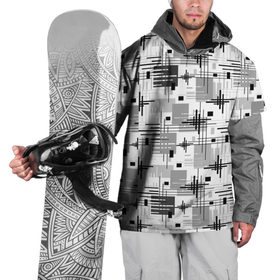 Накидка на куртку 3D с принтом Черно белый ретро геометрический узор в Тюмени, 100% полиэстер |  | black and white | pattern | retro | ретро | черно белый