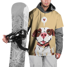 Накидка на куртку 3D с принтом Собачья любовь в Курске, 100% полиэстер |  | бульдог | друг человека | животное | питомец | псина | собака | собачка