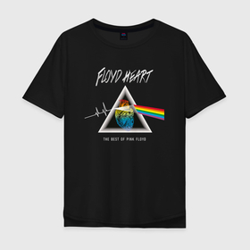 Мужская футболка хлопок Oversize с принтом Floyd Heart Pink Floyd в Тюмени, 100% хлопок | свободный крой, круглый ворот, “спинка” длиннее передней части | floyd | pink | rock | группа | музыка | пинк | рок | флойд