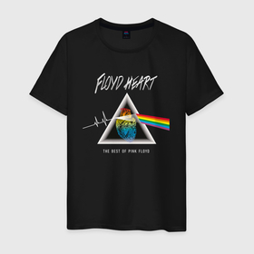 Мужская футболка хлопок с принтом Floyd Heart Pink Floyd в Новосибирске, 100% хлопок | прямой крой, круглый вырез горловины, длина до линии бедер, слегка спущенное плечо. | floyd | pink | rock | группа | музыка | пинк | рок | флойд