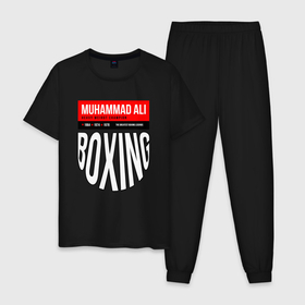 Мужская пижама хлопок с принтом Мухаммед Али   легенда мирового бокса в Новосибирске, 100% хлопок | брюки и футболка прямого кроя, без карманов, на брюках мягкая резинка на поясе и по низу штанин
 | boxer | boxing | boxing legends | muhamed ali | muhammad ali | muhammed ali | бокс | мухамед али | мухаммед али