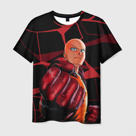 Мужская футболка 3D с принтом Ванпанчмен  человек одного удара в Новосибирске, 100% полиэфир | прямой крой, круглый вырез горловины, длина до линии бедер | one punch man | аниме | ассоциация героев | ванпанчмен | комикс | удар | человек одного удара