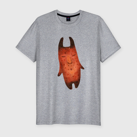Мужская футболка хлопок Slim с принтом Картофельный монстр в Санкт-Петербурге, 92% хлопок, 8% лайкра | приталенный силуэт, круглый вырез ворота, длина до линии бедра, короткий рукав | детский | картофель | картофельный монстр | монстр | человечек