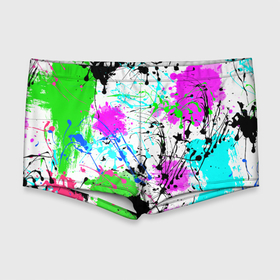 Мужские купальные плавки 3D с принтом Неоновые разноцветные пятна и брызги красок в Екатеринбурге, Полиэстер 85%, Спандекс 15% |  | abstract | neon | splatter | stains | абстрактный | брызги | неоновый | пятна | разноцветный