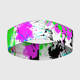 Повязка на голову 3D с принтом Неоновые разноцветные пятна и брызги красок в Санкт-Петербурге,  |  | abstract | neon | splatter | stains | абстрактный | брызги | неоновый | пятна | разноцветный