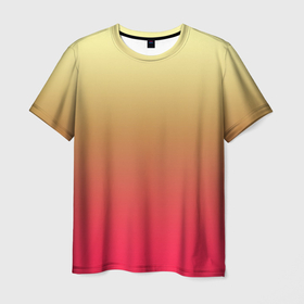 Мужская футболка 3D с принтом Красно желтый градиент в Белгороде, 100% полиэфир | прямой крой, круглый вырез горловины, длина до линии бедер | gradient | red | yellow | градиент | желтый | красный