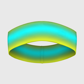 Повязка на голову 3D с принтом Бирюзово желтые неоновые полосы в Кировске,  |  | neon | striped | turquoise | yellow | бирюзовый | желтый неоновый | полосатый узор