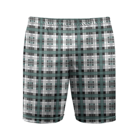Мужские шорты спортивные с принтом Серо зеленый клетчатый узор шотландка в Белгороде,  |  | checkered pattern | green | grey | plaid | зеленый | клетка | серый | узор в клетку | шотландка