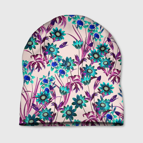Шапка 3D с принтом Цветы Летние Фиолетовые Рудбеки , 100% полиэстер | универсальный размер, печать по всей поверхности изделия | flowers | summer | букет | лето | природа | растение | рудбеки | фиолетовый | флора | цветы