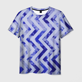 Мужская футболка 3D с принтом Динамичный летний узор  Зигзаг в Санкт-Петербурге, 100% полиэфир | прямой крой, круглый вырез горловины, длина до линии бедер | abstraction | fashion | pattern | summer | zig zag | абстракция | зиг заг | лето | мода | паттерн