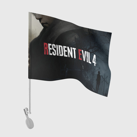 Флаг для автомобиля с принтом Resident Evil 4 Remake Леон в Санкт-Петербурге, 100% полиэстер | Размер: 30*21 см | 